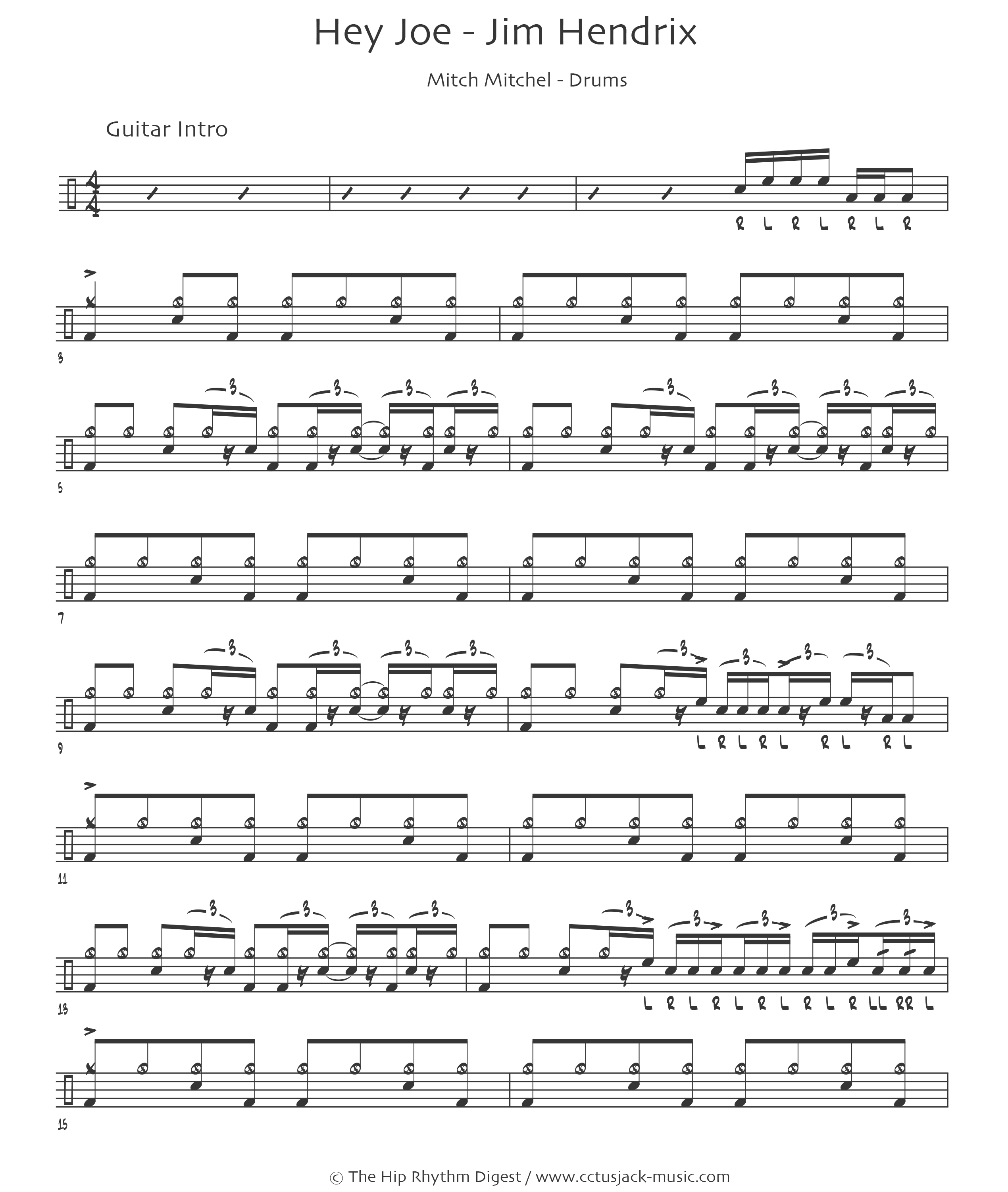 Hey Joe - Jimi Hendrix page1
